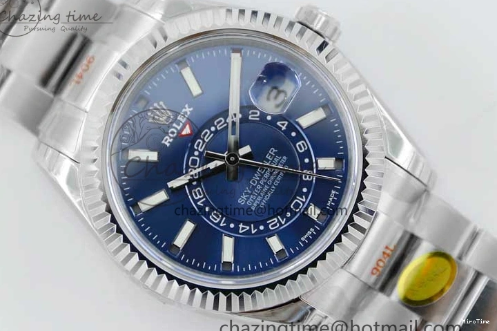 MiroTime 1222 FashionForward Sky-Dweller 326934 904L SS Noob 1:1 Best Edition Blue Dial on SS Bracelet Asian 23J to 2402